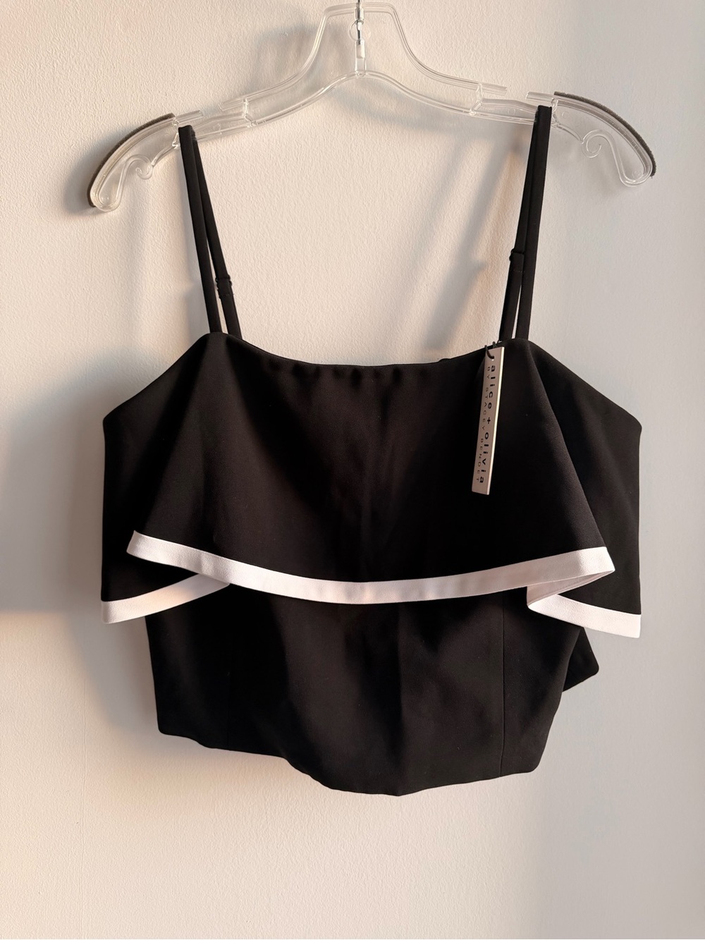 Alice + Olivia Black top with White Trim